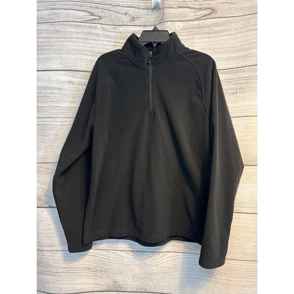 Mens Nordstrom Black Fleece Quarter-Zip Pullover Sweater Size L - Picture 1 of 3